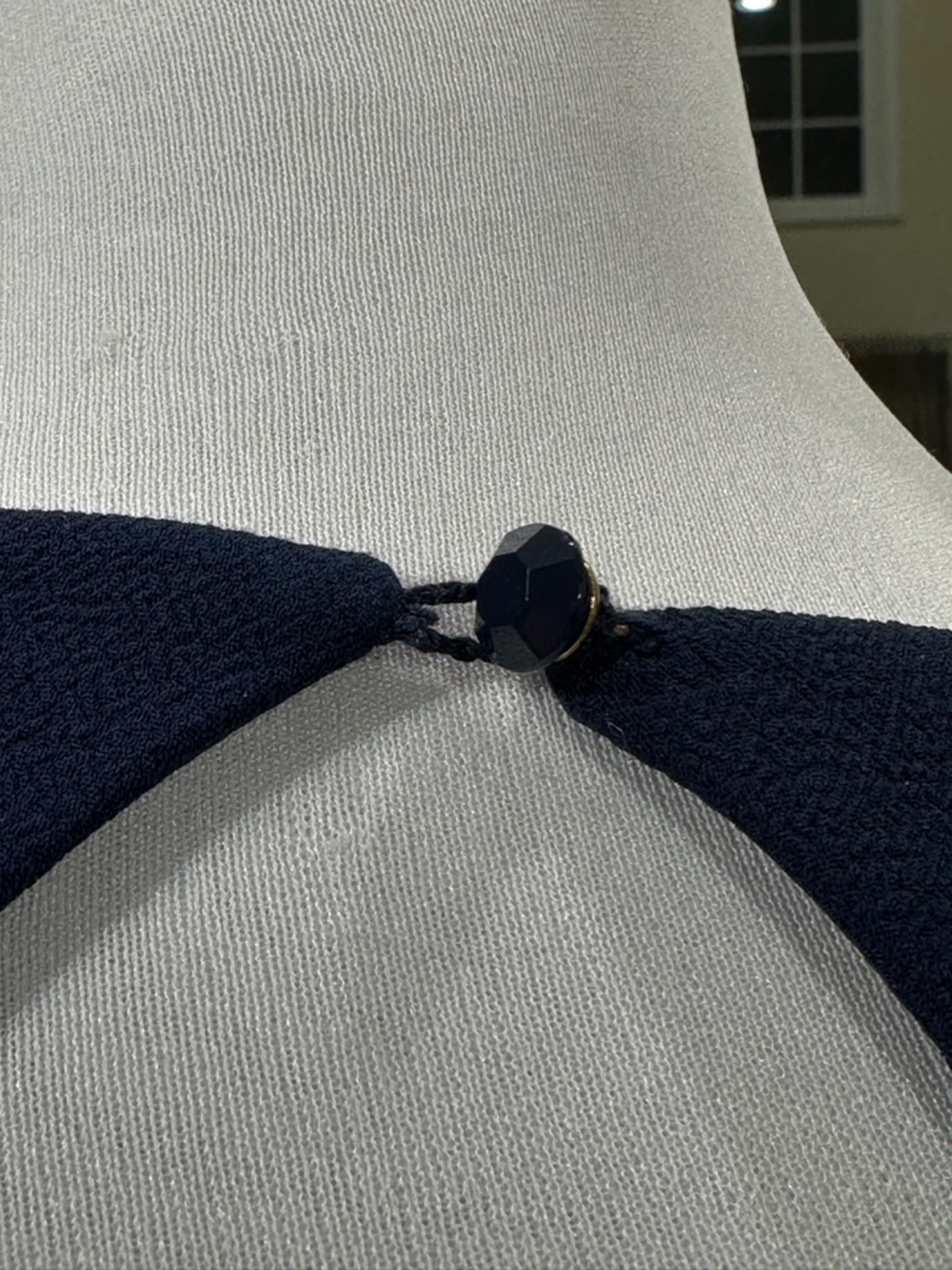 Trina Turk Dress 12 Navy Lace Trim Coastal Prep Palm Beach - Picture 8 of 14